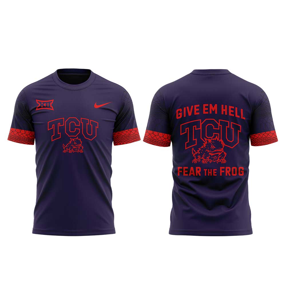 TCU Give em Hell, Fear the Frog Combo Shirt