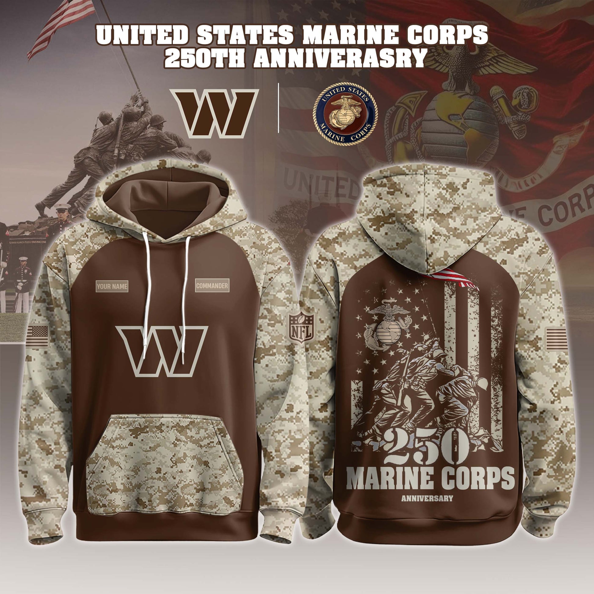 WSH – U.S.M.C 250th Birthday Hoodie Limited Edions
