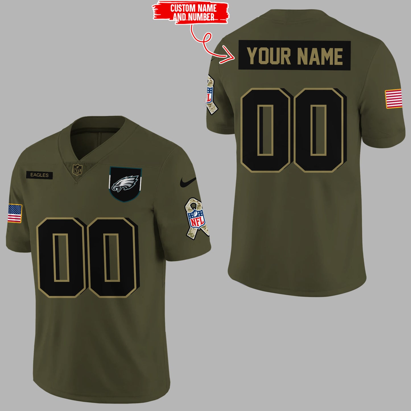 Limited Edition Salute To Service Custom Name And Number Jersey
