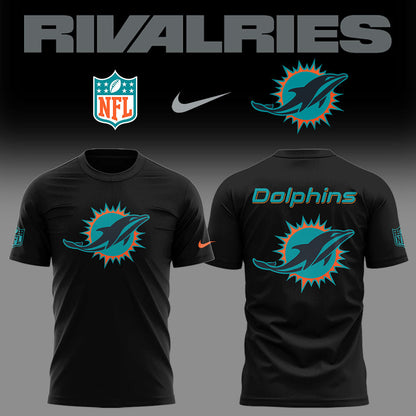 Limited Edition Dolphins Football Rivalries Teaser Black White TShirt
