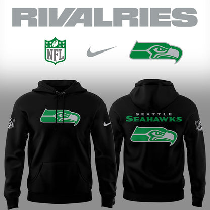Limited Edition Seahawks Football Rivalries Teaser Logo Black Hoodie