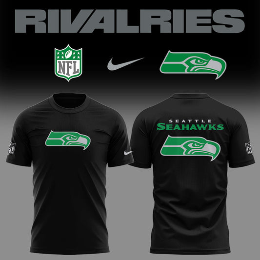 Limited Edition Seahawks Football Rivalries Teaser Logo Black TShirt