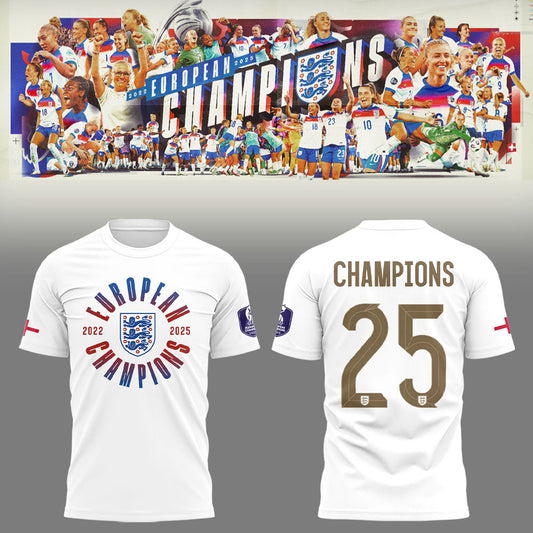 Limited Edition England Champions UEFA Women’s EURO 2025 T-Shirt