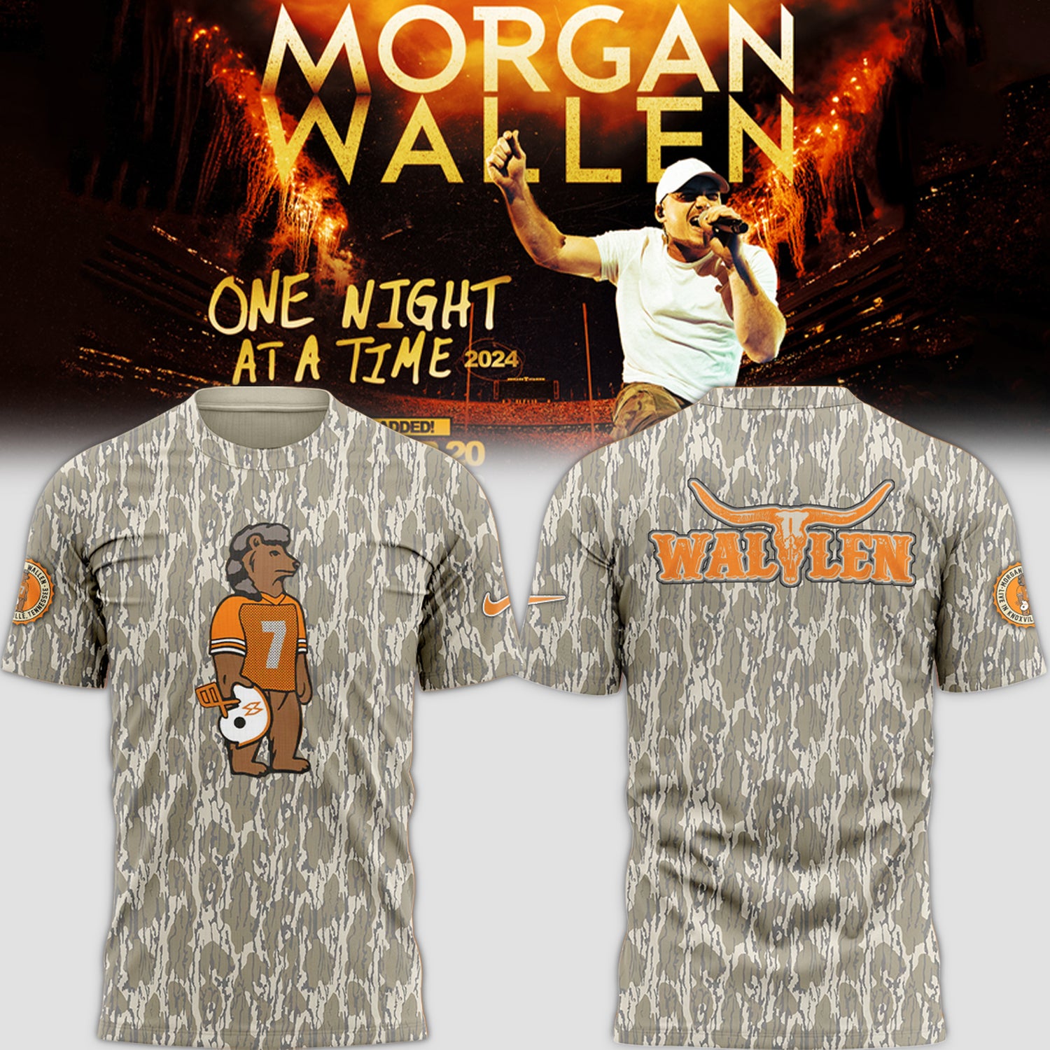 Limited Edition Tennessee x Morgan Wallen Camo T-Shirt-LL092724301
