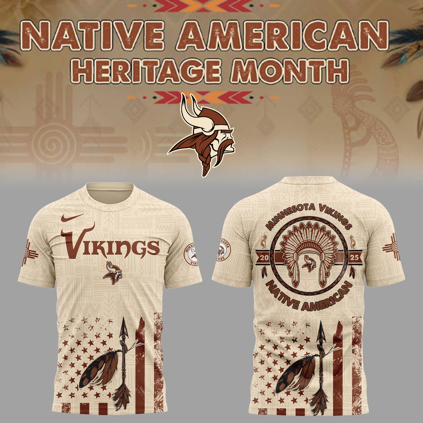 Limited Edition Viking Native American Heritage Month 2025 Tshirt