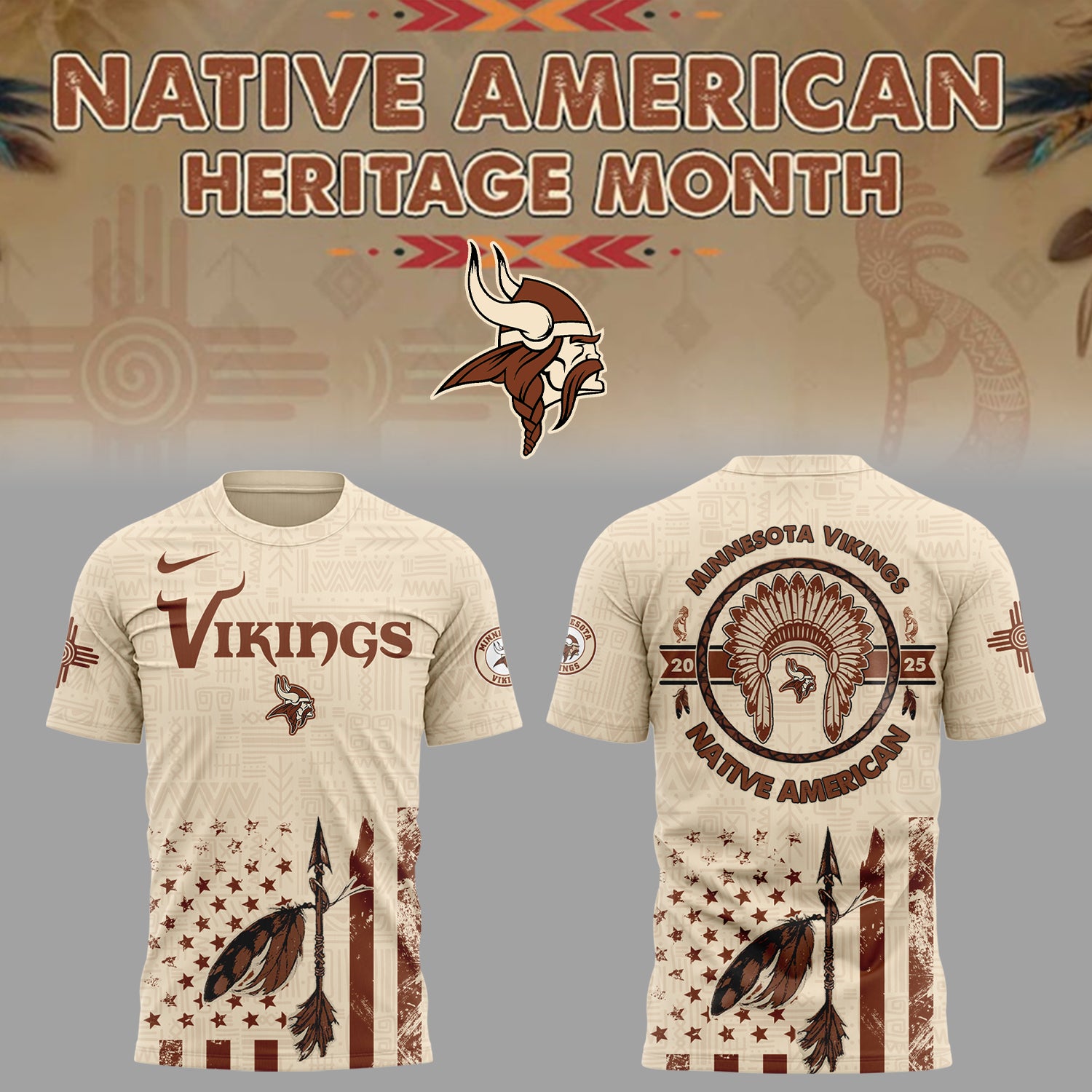 Limited Edition Viking Native American Heritage Month 2025 Tshirt