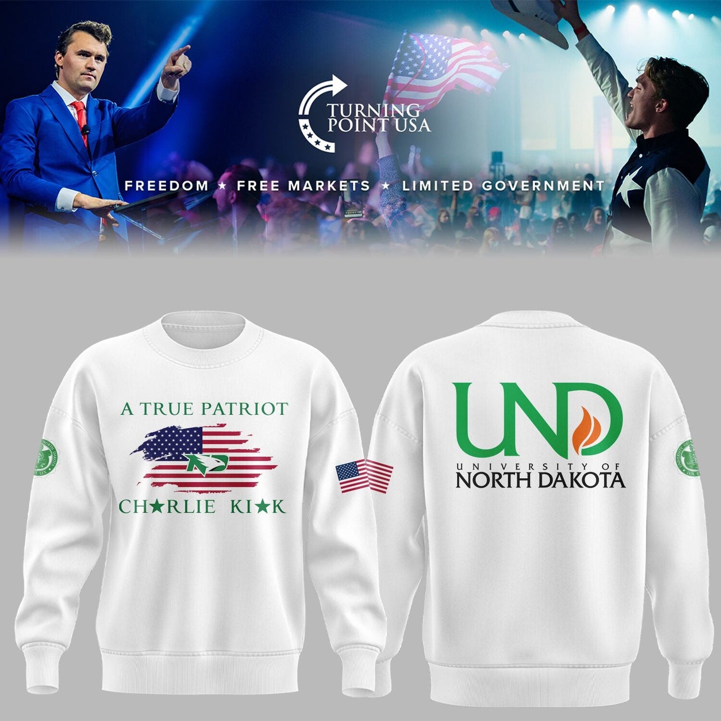 Limited Edition North Dakota x Turning Point USA 2025 Sweatshirt