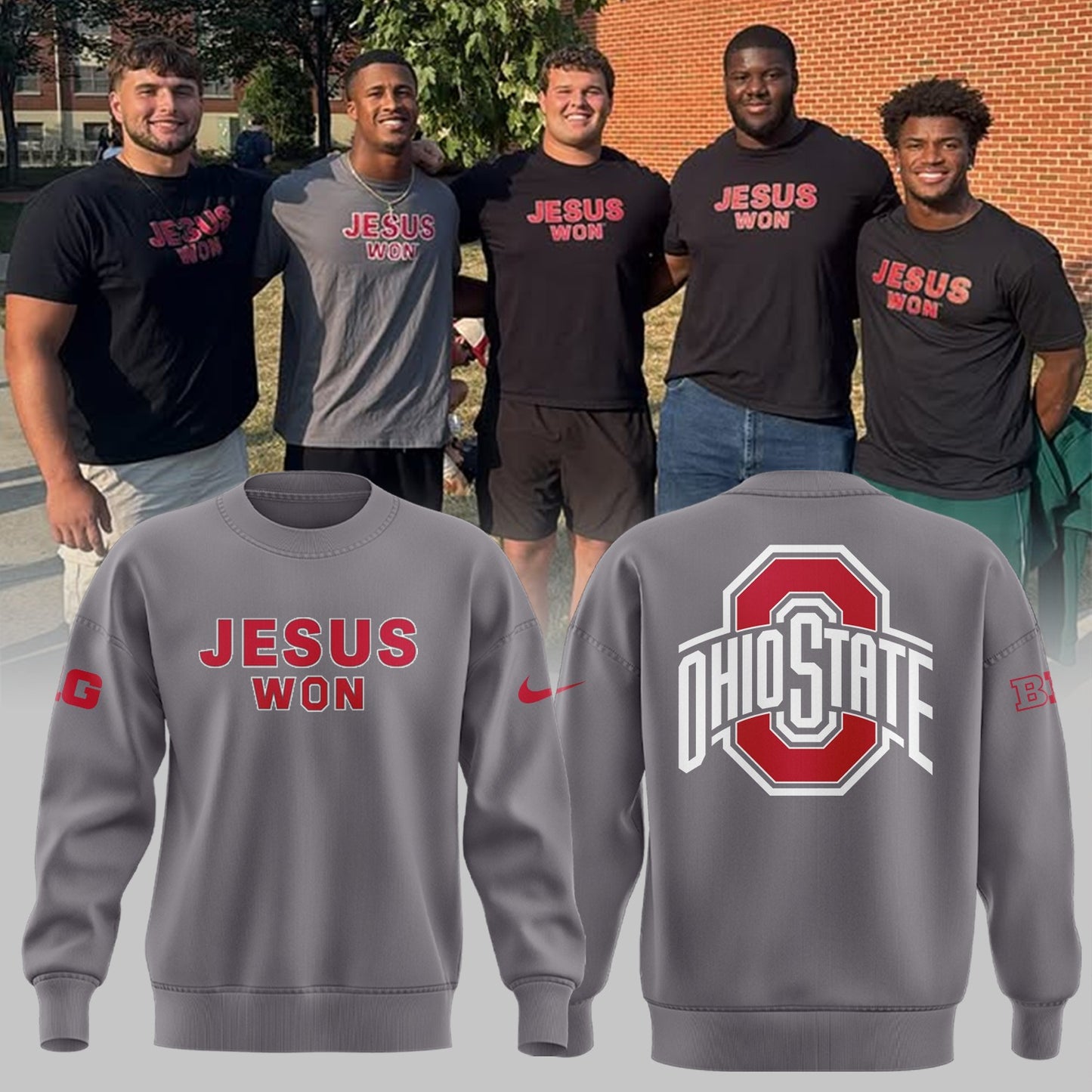 Limited Edition JESUS WON Gray Sweatshirt