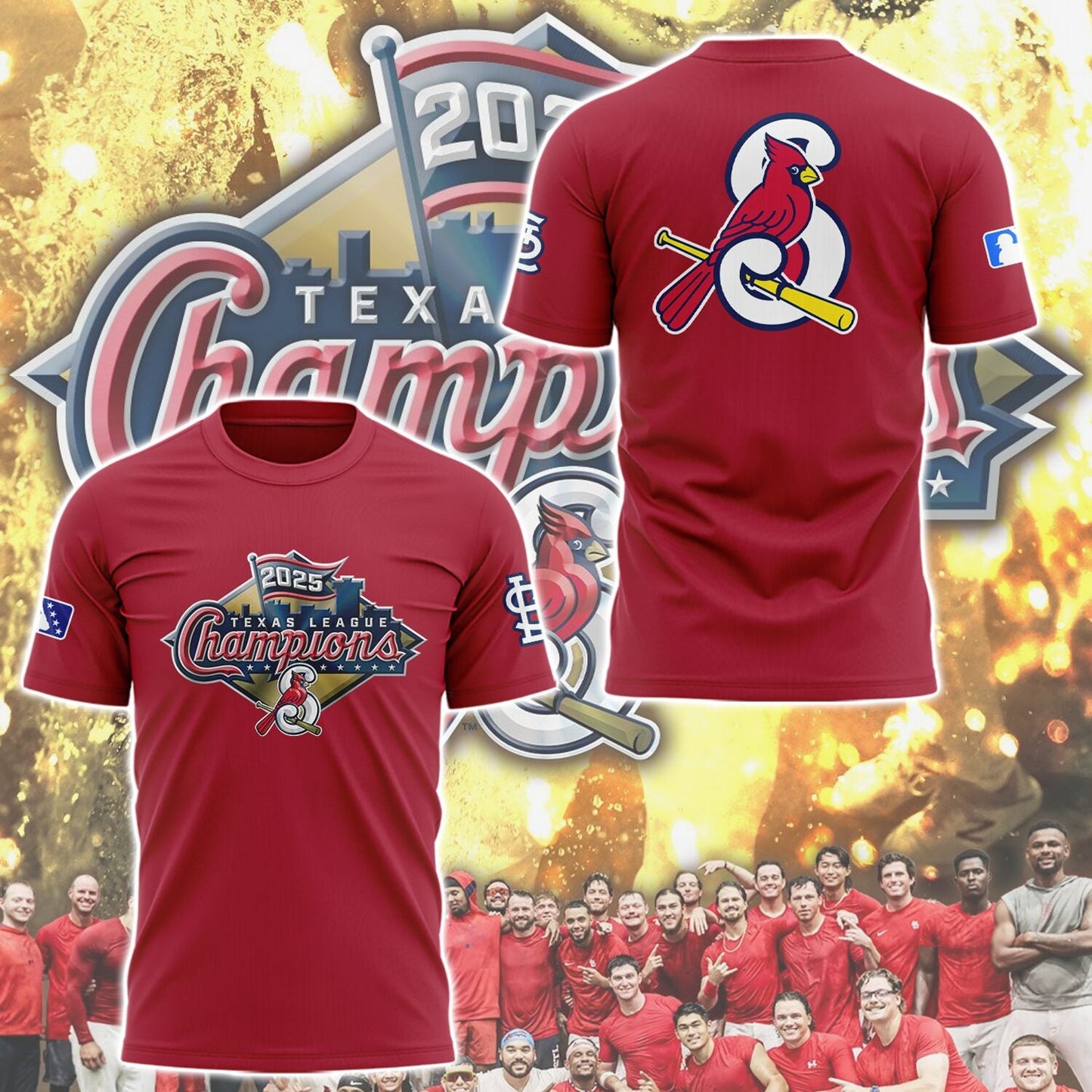 Limited Edition Sgf Cardinals 2025 Texas League champions Tshirt