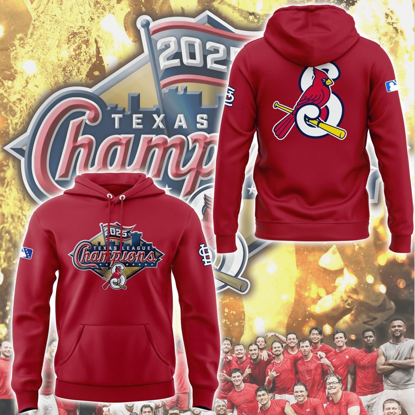 Limited Edition Sgf Cardinals 2025 Texas League champions Hoodie