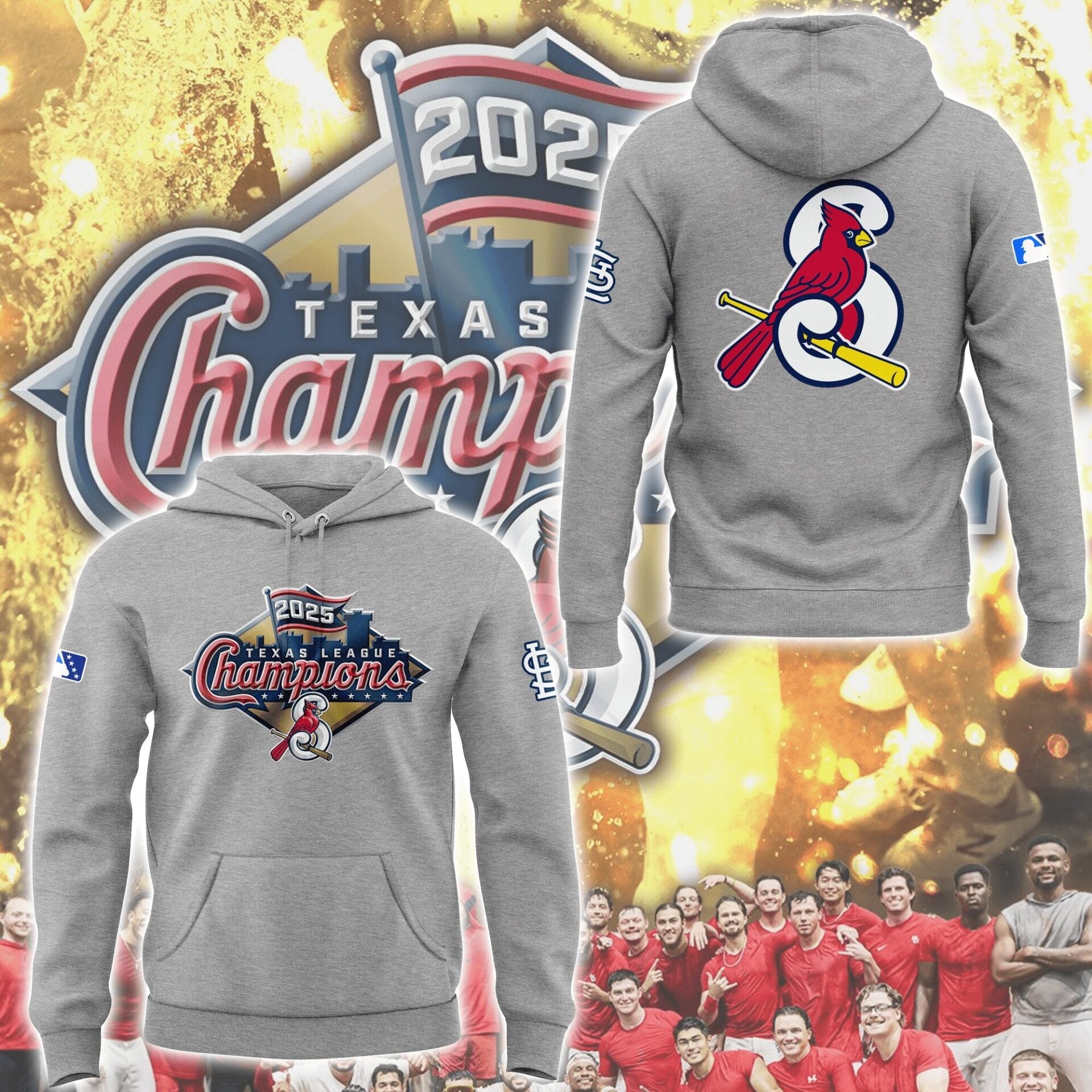 Limited Edition Sgf Cardinals 2025 Texas League champions Hoodie