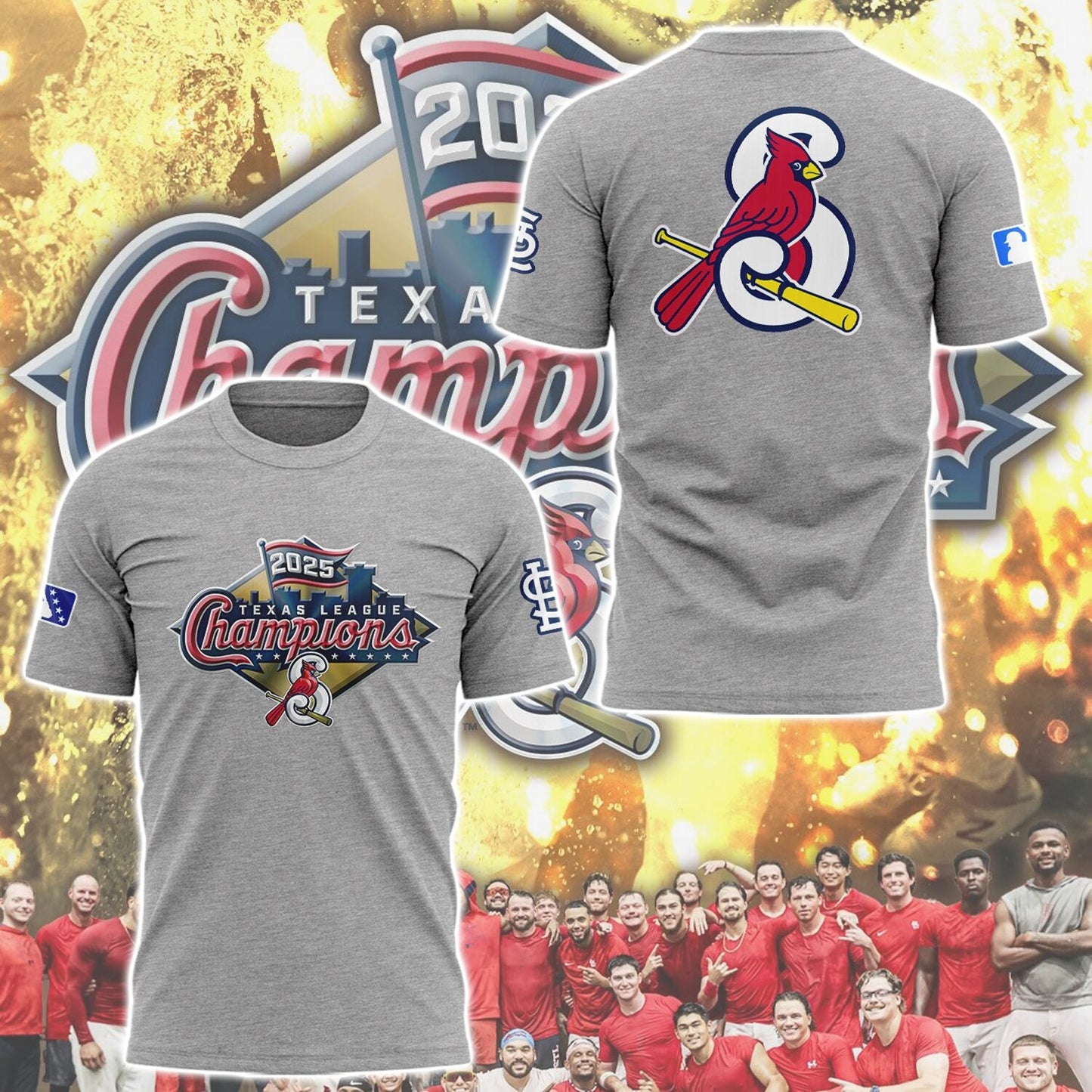 Limited Edition Sgf Cardinals 2025 Texas League champions Tshirt