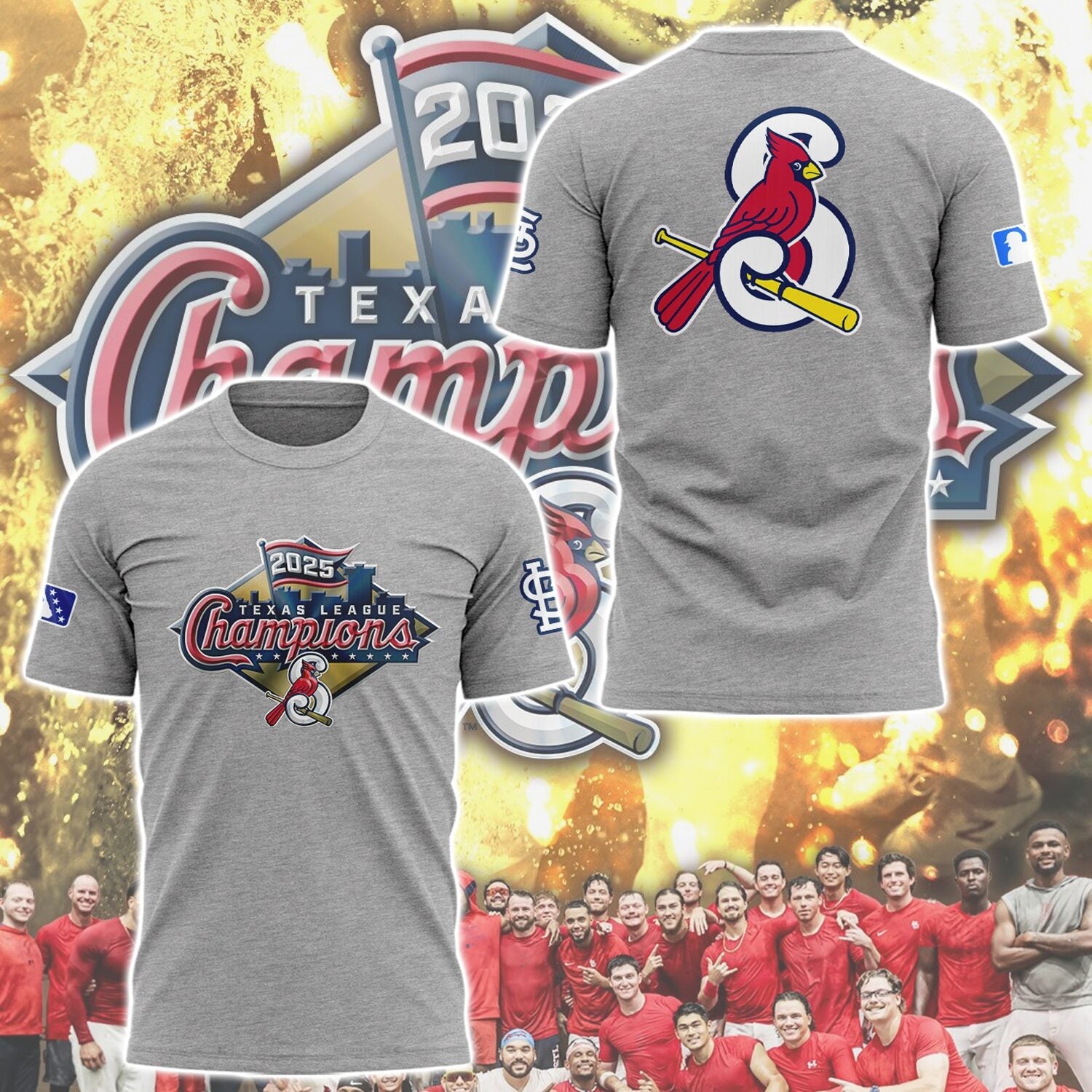 Limited Edition Sgf Cardinals 2025 Texas League champions Tshirt