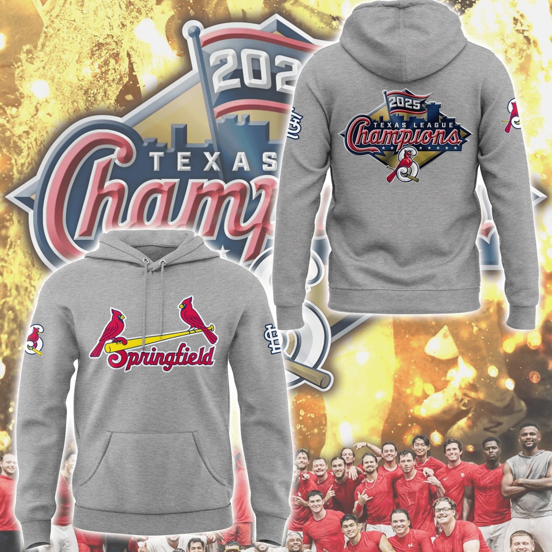 Limited Edition Sgf Cardinals 2025 Texas League champions Hoodie