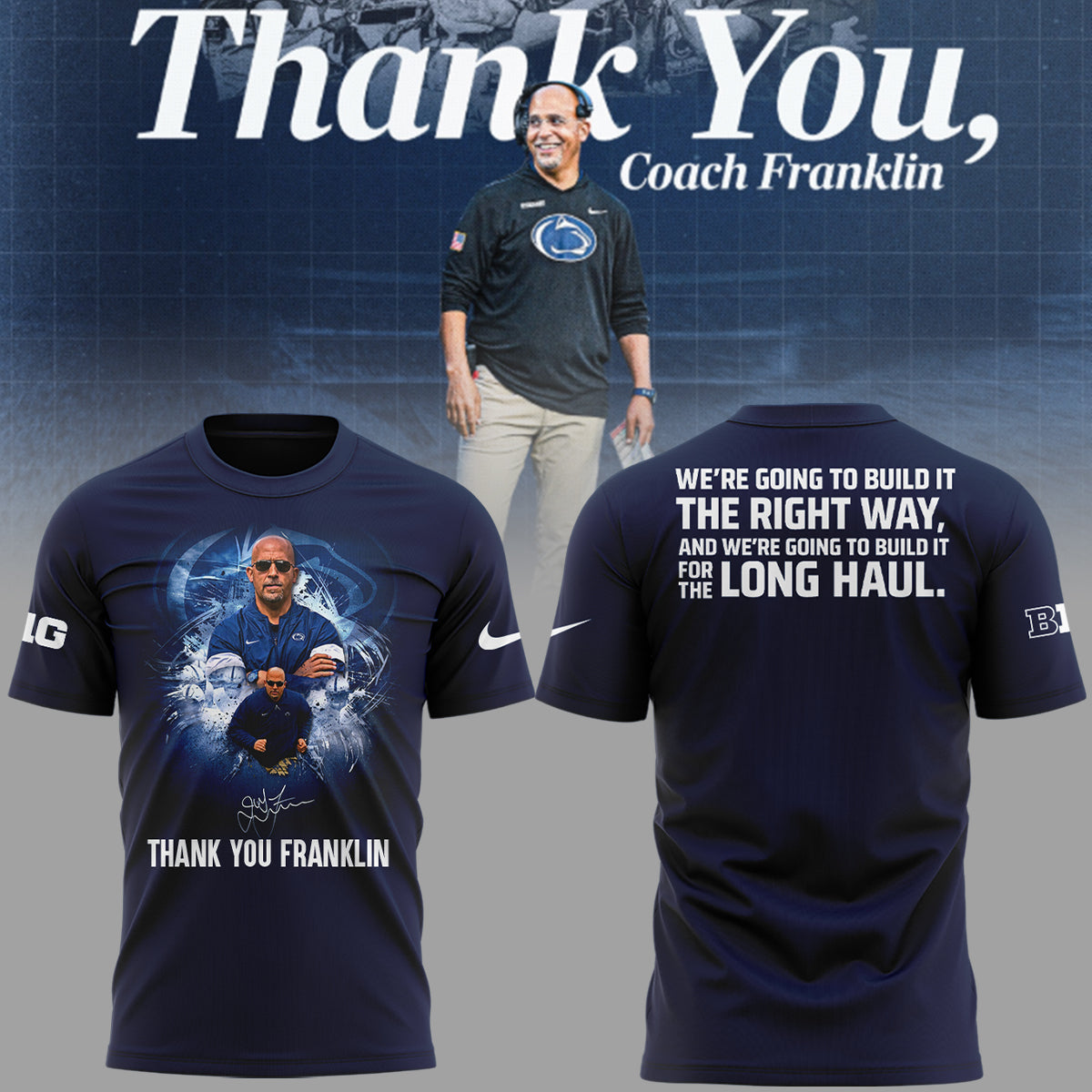 Limited Edition PSU Football Thank You Coach Flanklin T-Shirt