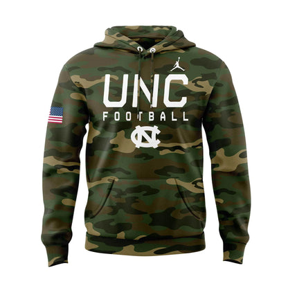 Limited Edition North Carolina Football Thanks Veterans Camo Hoodie -  - Carolina Tar Heels Shirt