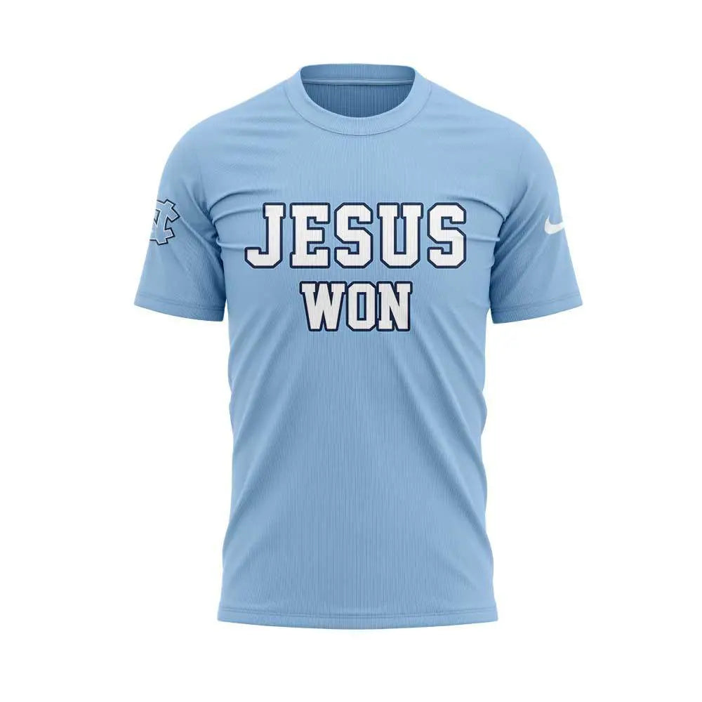Limited Edition UNC Football JESUS WON T-Shirt-  - Carolina Tar Heels Shirt