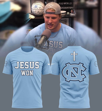 Limited Edition UNC Football JESUS WON T-Shirt-  - Carolina Tar Heels Shirt