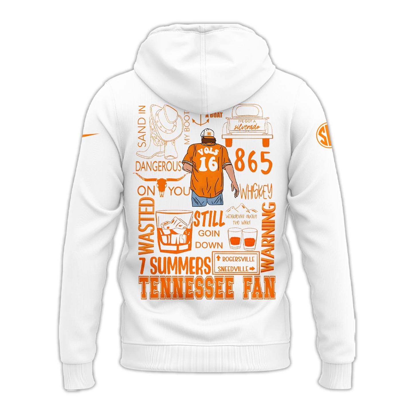 Tennessee Volunteers NCAA 2024 Nike Limited Tennessee x Morgan Wallen White Hoodie-PU092324366
