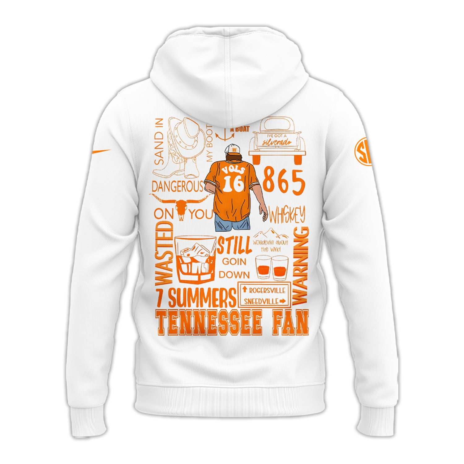 Tennessee Volunteers NCAA 2024 Nike Limited Tennessee x Morgan Wallen White Hoodie-PU092324366