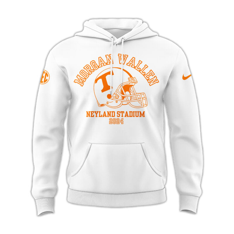 Tennessee Volunteers NCAA 2024 Nike Limited Tennessee x Morgan Wallen White Hoodie-PU092324366