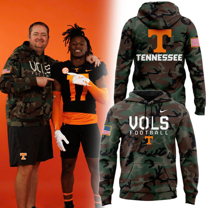 Tennessee Football Nike Camo 2024 Salute to Service Club Fleece Pullover Hoodie-PU1127242501