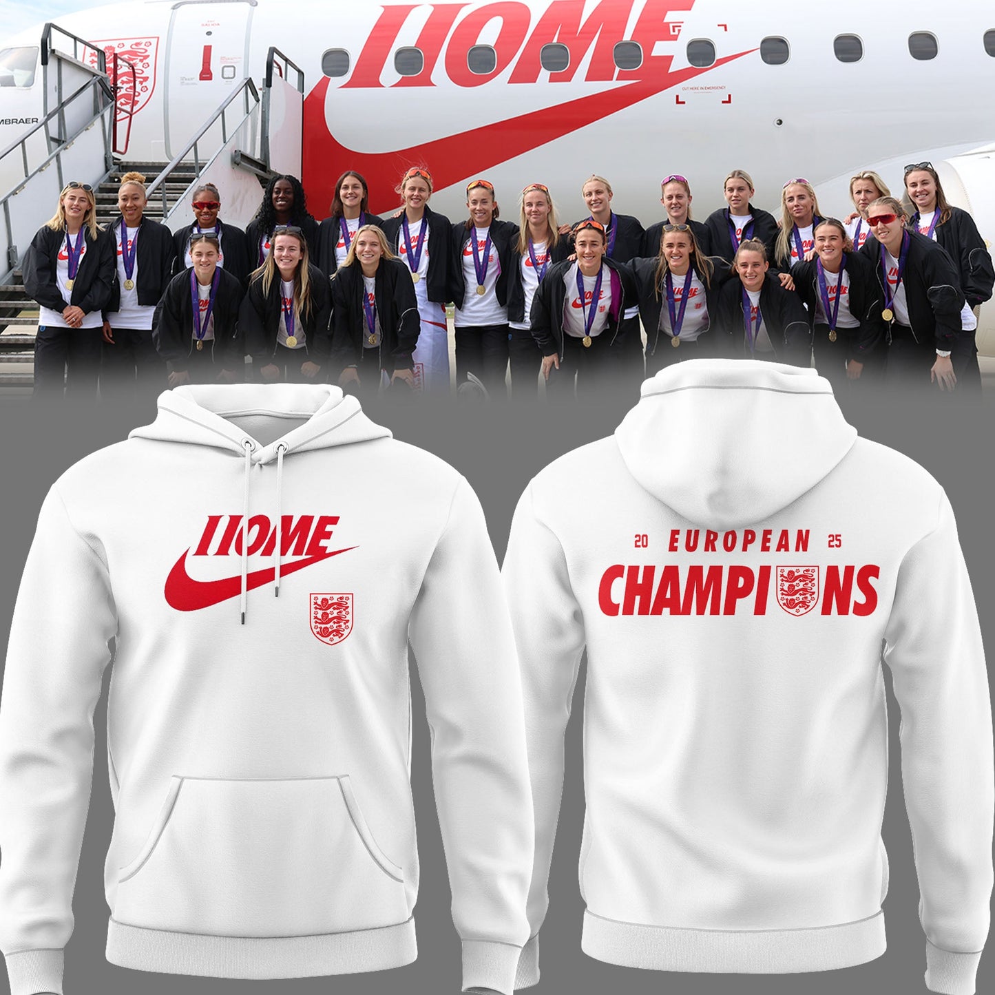 Limited Edition ENGLAND Soccer NK Home Lionesses Hoodie