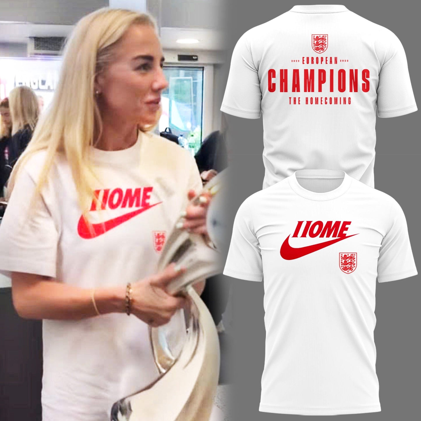 Limited Edition ENGLAND Soccer NK Home Lionesses 2025 TShirt