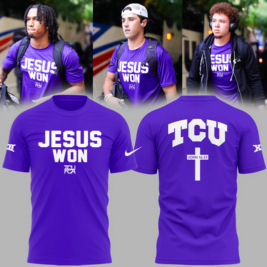 Limited Edition TCU Football Jesus Won P TShirt