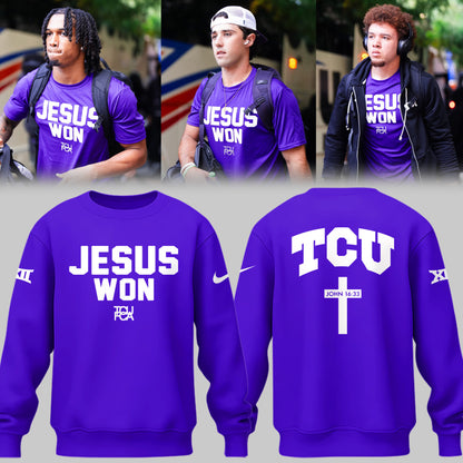 Limited Edition TCU Football Jesus Won Sweatshirt