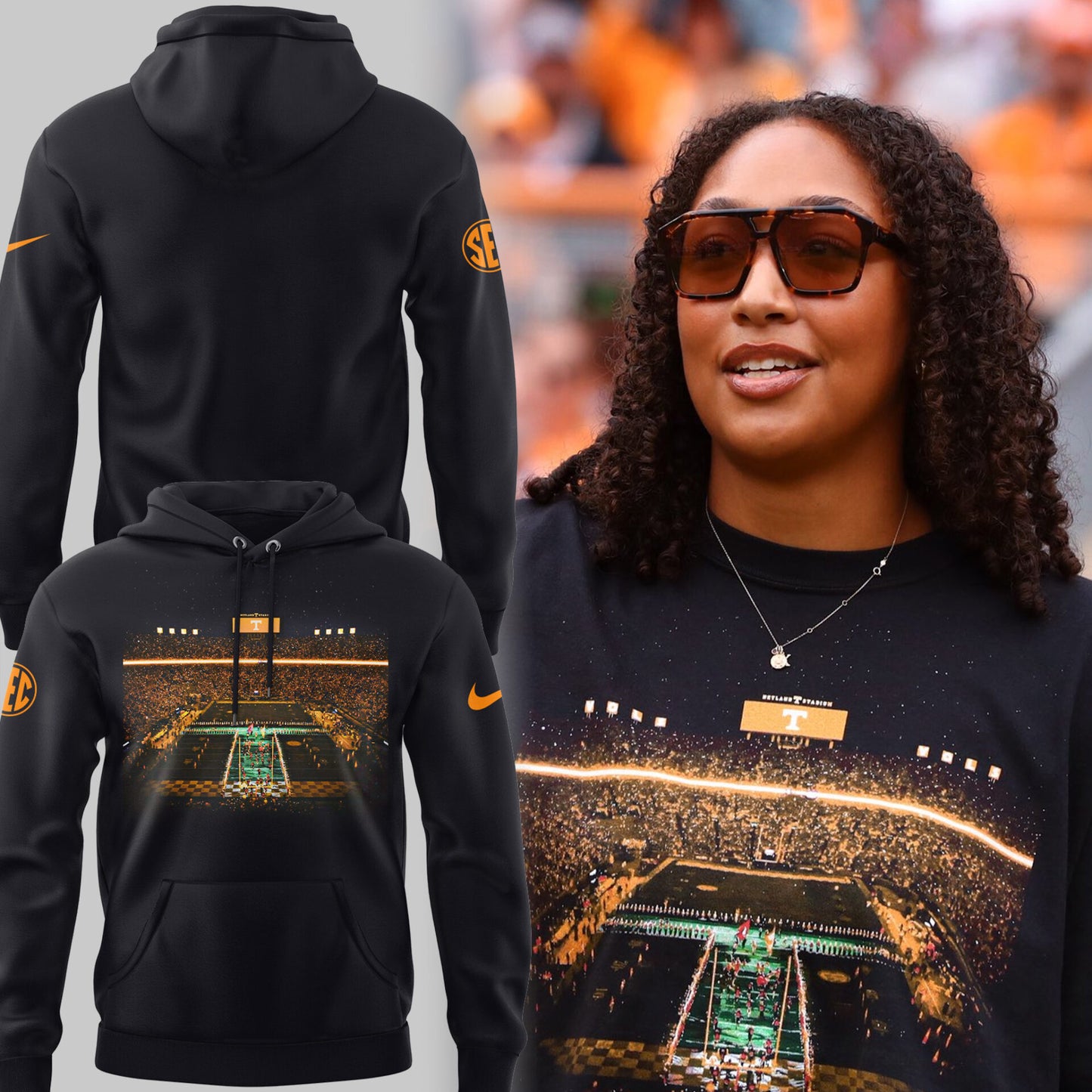 Limited Edition Volunteer Football Comfort Colors Neyland at Night 2025 Hoodie-PU25090843