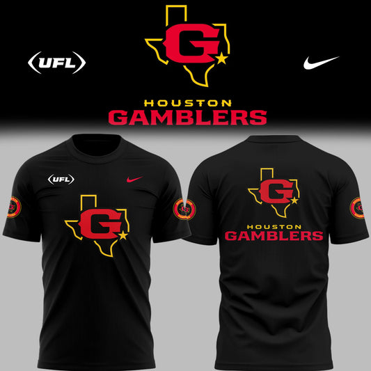 Limited Edition Houston Gamblers Football Black TShirt