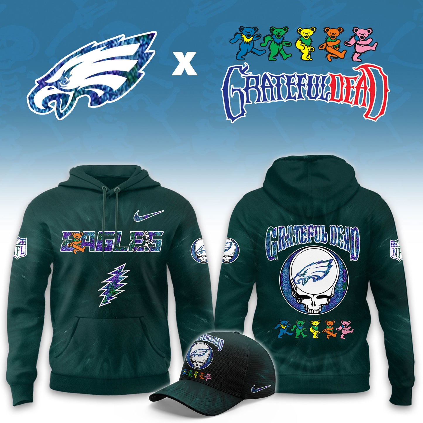 __Philadelphia Eagles Grateful Dead Limited Hoodie