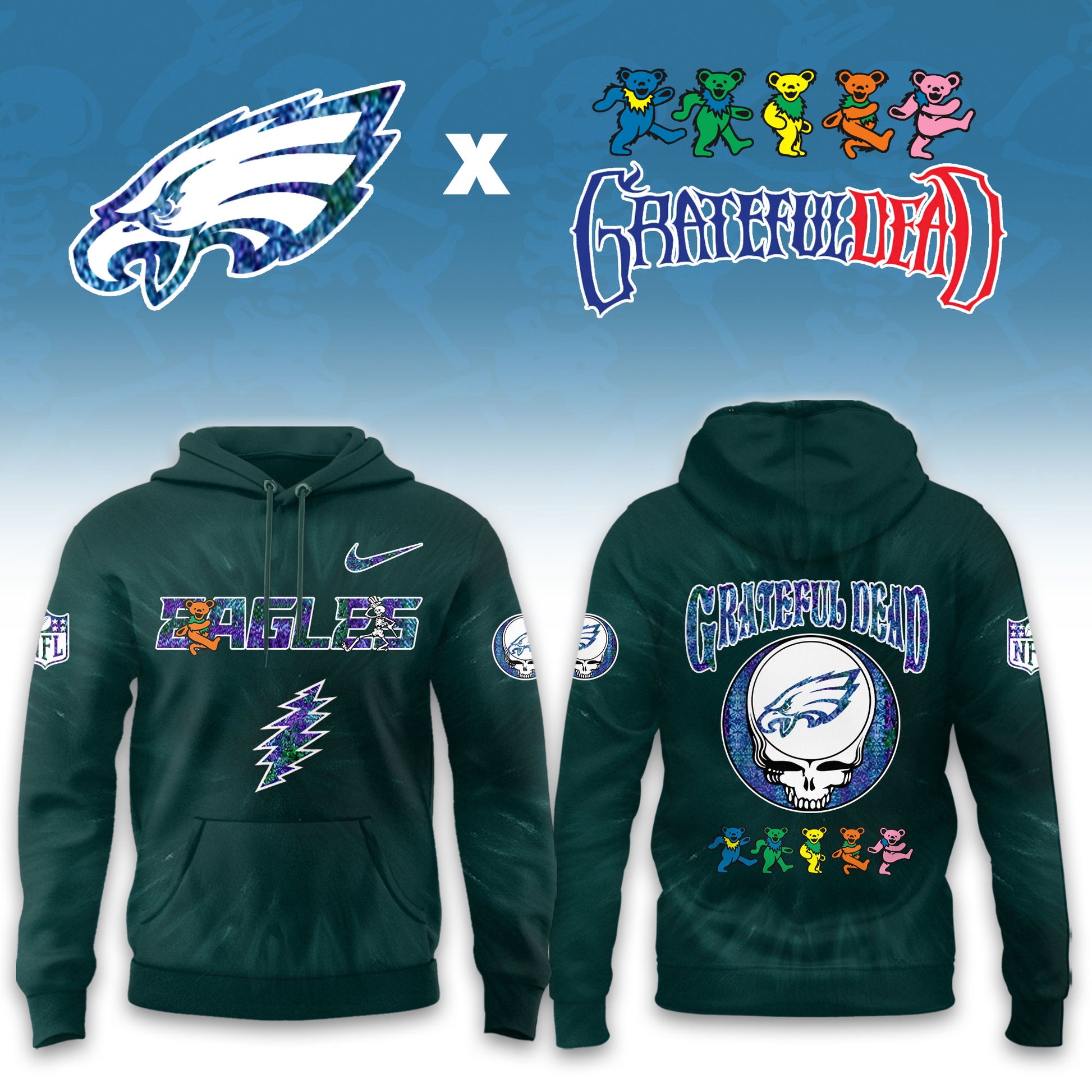 __Philadelphia Eagles Grateful Dead Limited Hoodie