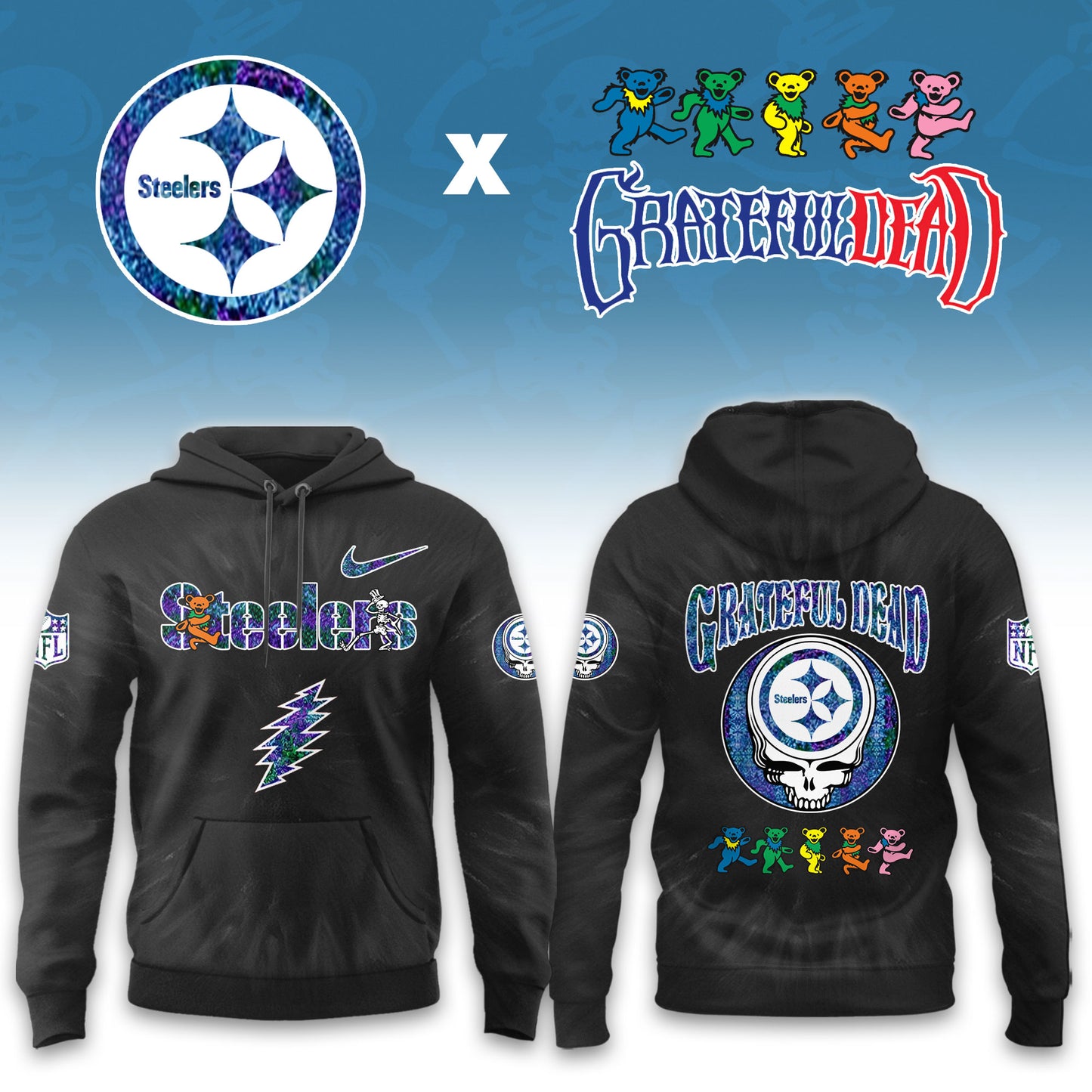 __Pittsburgh Steelers Grateful Dead Limited Hoodie