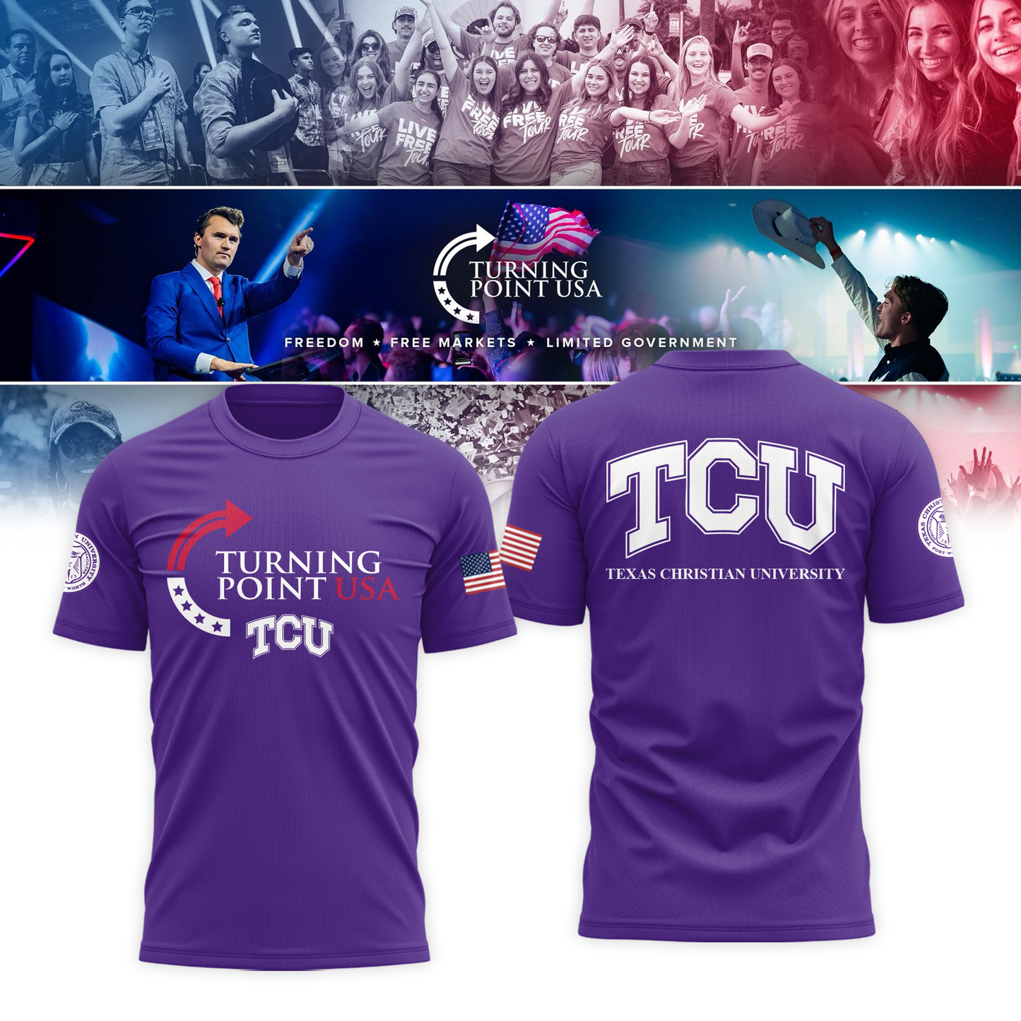 TCU x Turning Point USA 2025 Tshirt
