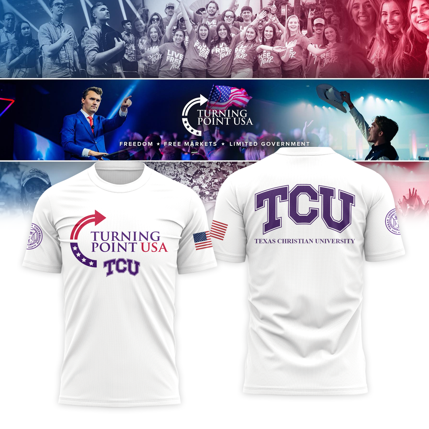 TCU x Turning Point USA 2025 Tshirt