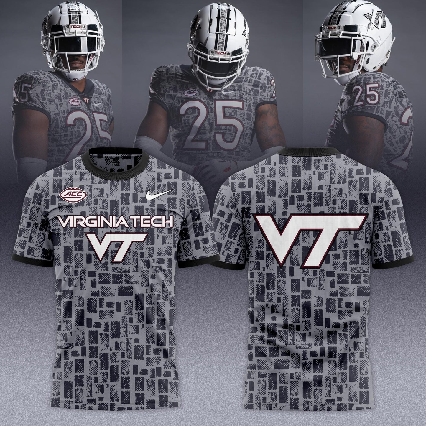 Virginia Tech Hokies 2025 Gray Camo Limited Edition T-shirt