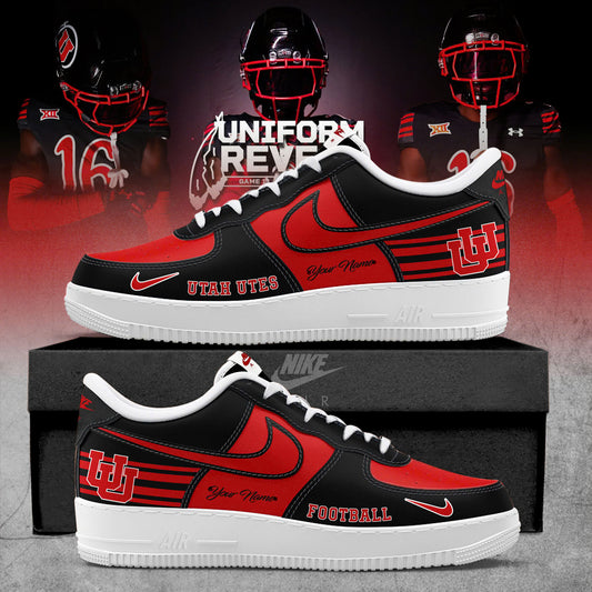 Utah Utes Black Throwbacks Custom AF1 Sneaker