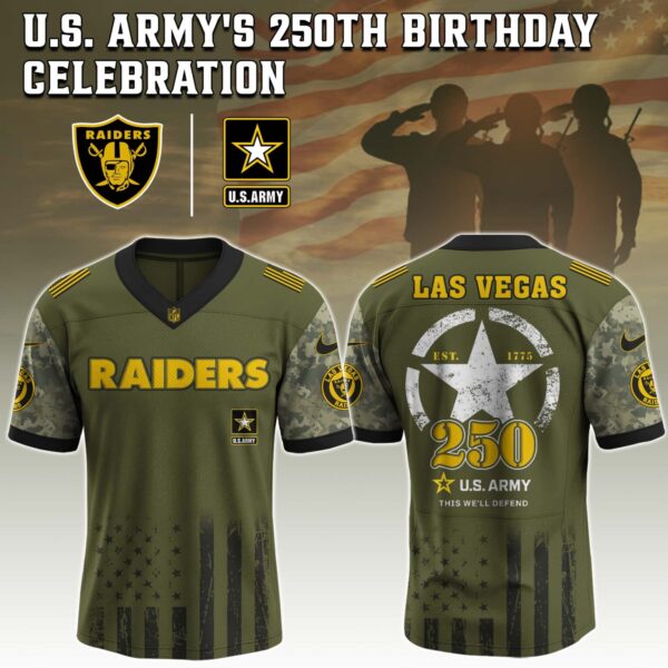 Las Vegas Raiders x U.S. ARMY'S 250TH Birthday Special Edition Jersey - Tycheco