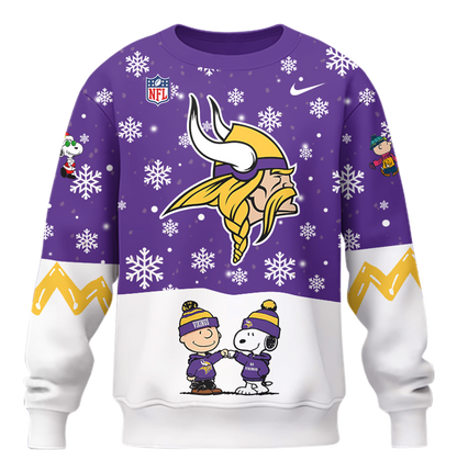 Limited Edition Minnesota Vikings Peanuts Holiday Speciality Sweatshirt 2024