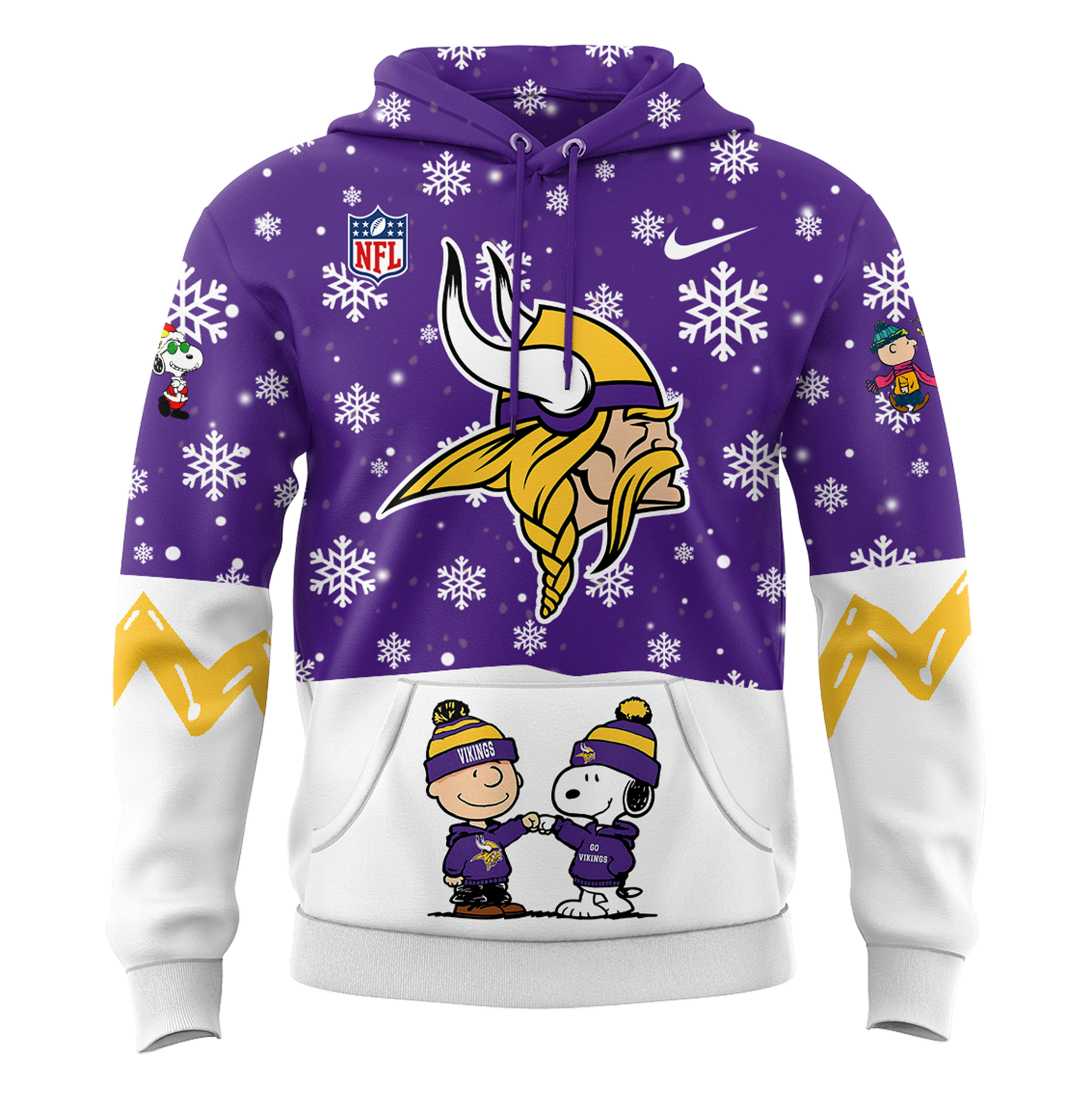 Limited Edition Minnesota Vikings Peanuts Holiday Speciality Hoodie 2024