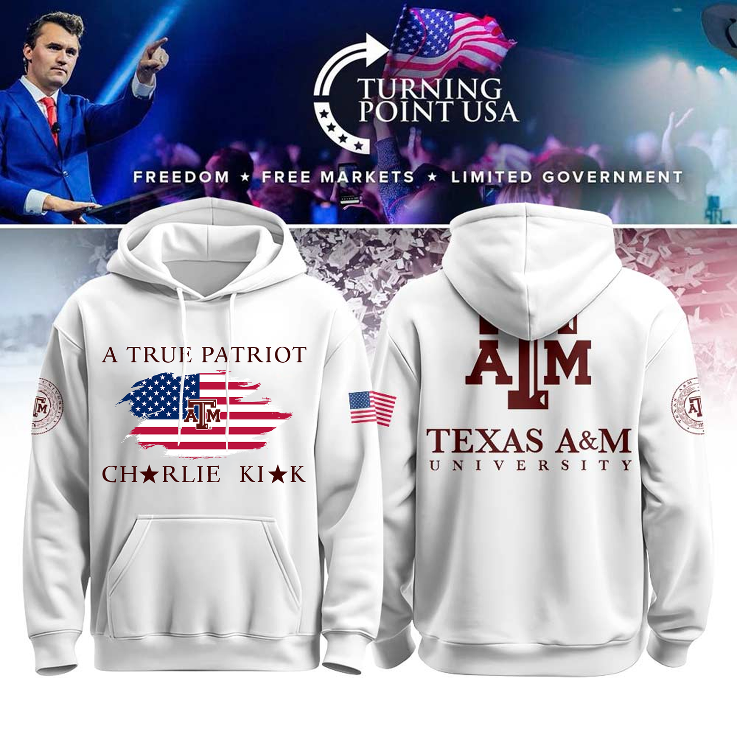 Limited Edition Texas A&M University x Turning Point USA Hoodie