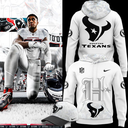 Limited edition Houston Texans Icy White Hoodie 2025