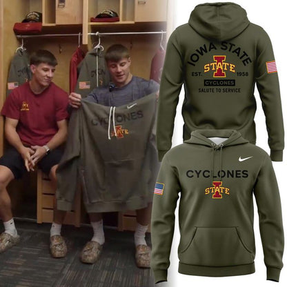 Limited edition Veterans Day hoodie from the Iowa State Wrestling