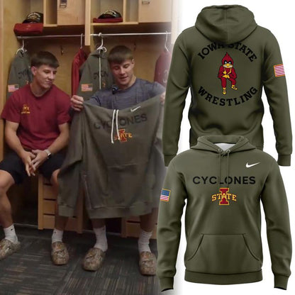 Limited edition Veterans Day hoodie from the Iowa State Wrestling!