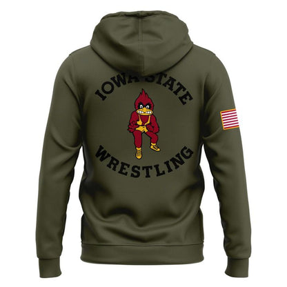 Limited edition Veterans Day hoodie from the Iowa State Wrestling!
