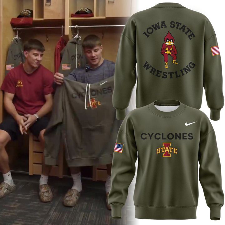 Limited edition Veterans Day sweatshirt from the Iowa State Wrestling