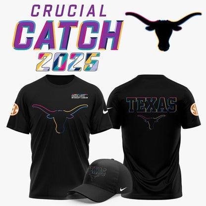 Texas Longhorns Football 2025 Crucial Catch T-shirt