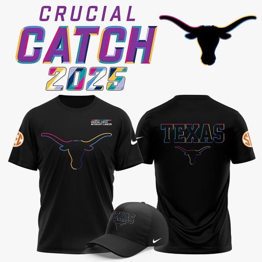 Texas Longhorns Football 2025 Crucial Catch T-shirt